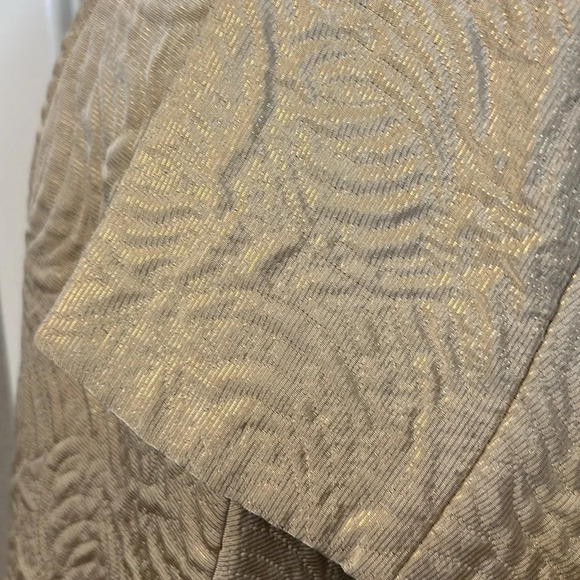 Jones New York Women’s (L) Gold Metallic Belted 3/4Sleeve Textured Blazer Jacket - Picture 7 of 8